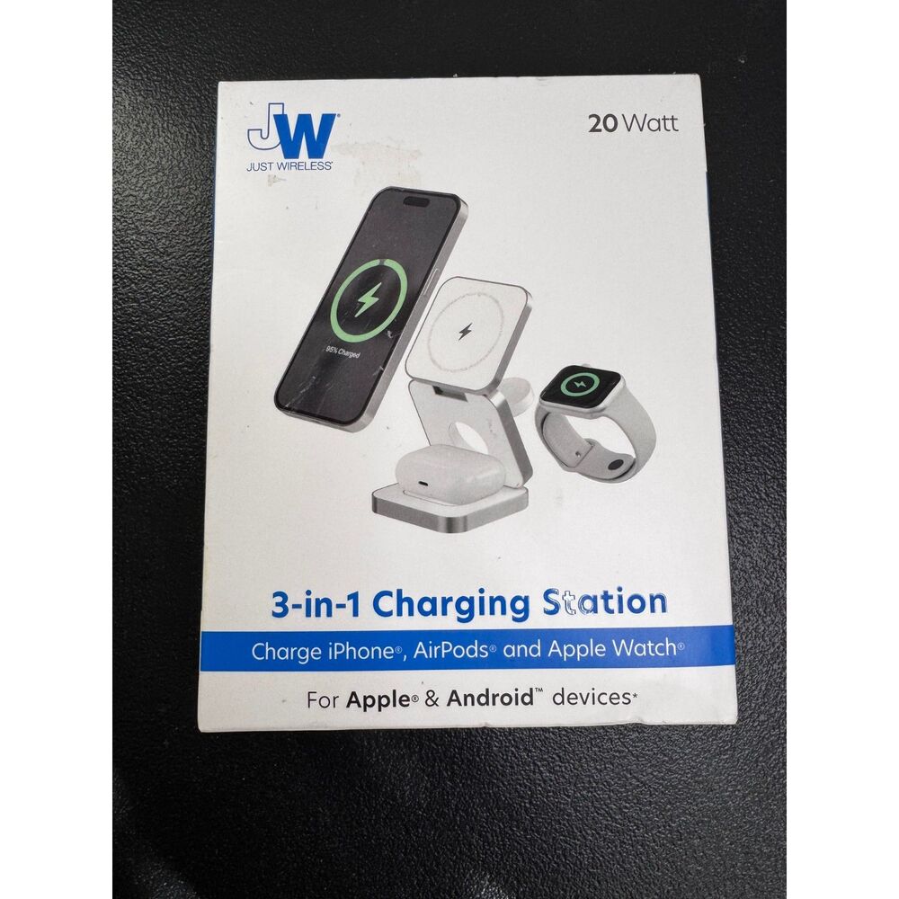 Just Wireless 3-in-1 Magnetic Collapsible Wireless Charging Station